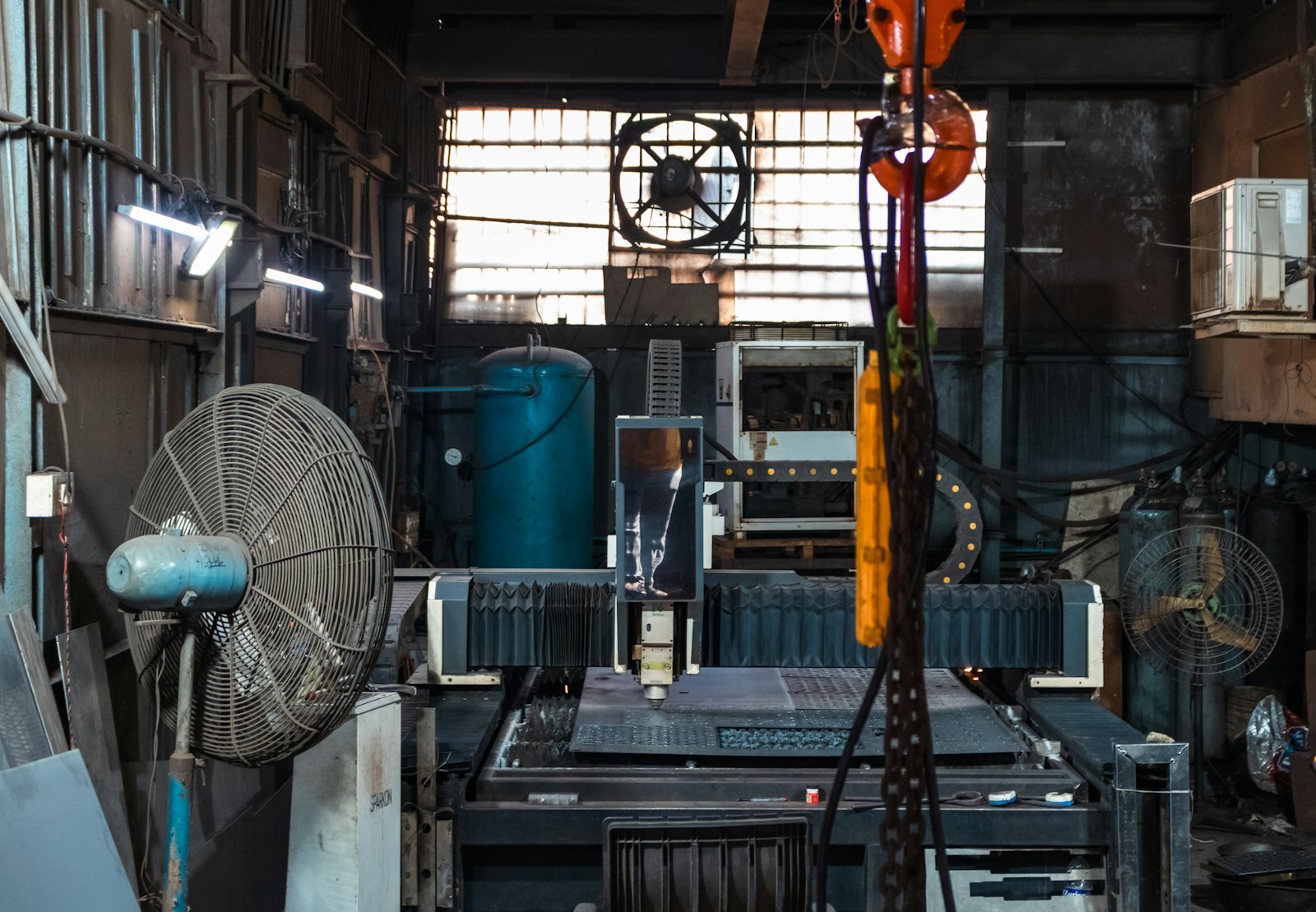 Industrial workshop with precision machinery
